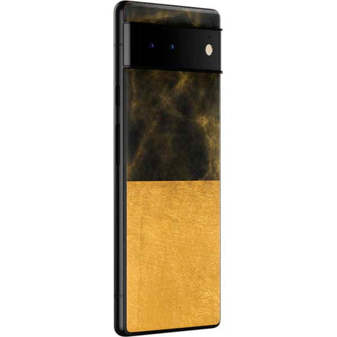 Black and Gold Split Marble Google Pixel 6 Pro Skin